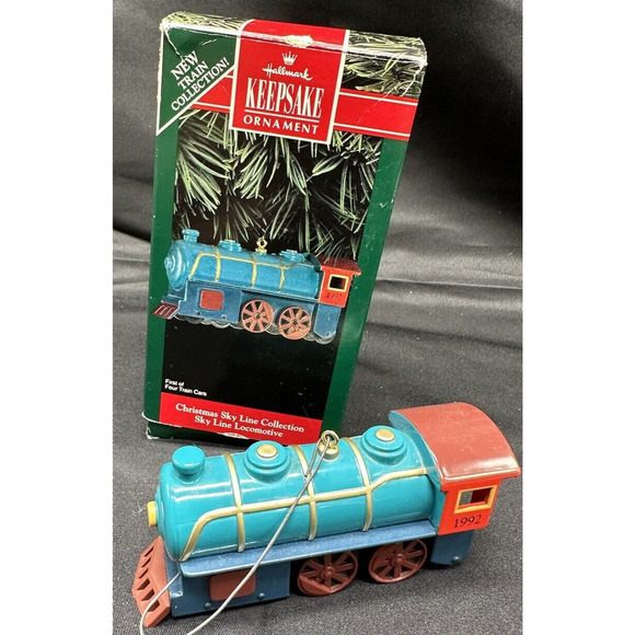 HALLMARK KEEPSAKE ORNAMENT TRAIN COLLECTION SKY LINE LOCOMOTIVE VINTAGE 1992 - Picture 1 of 14